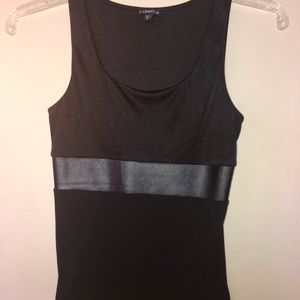 Black blouse express with leather xs